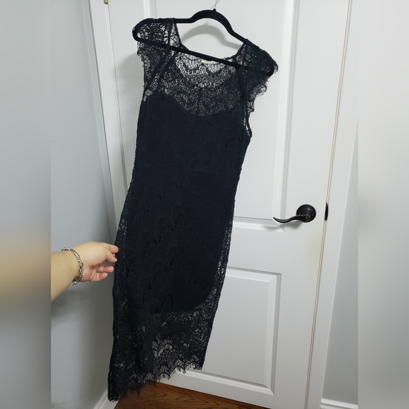 FREE PEOPLE Intimately Black Lace High Low Dress - Picture 6 of 13